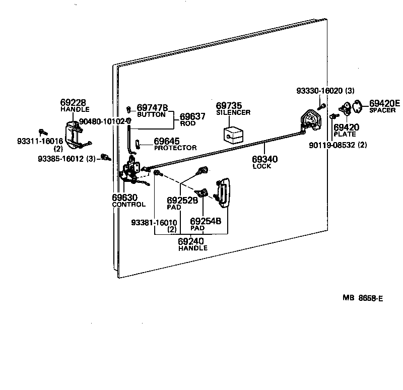  TOYOACE |  REAR DOOR LOCK HANDLE