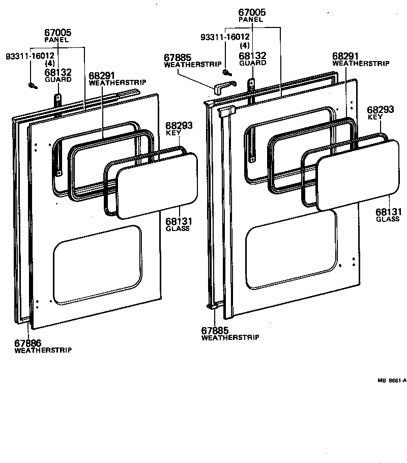  TOYOACE |  BACK DOOR PANEL GLASS