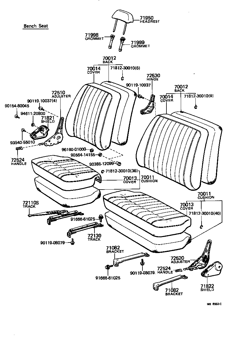  LAND CRUISER VAN |  SEAT SEAT TRACK