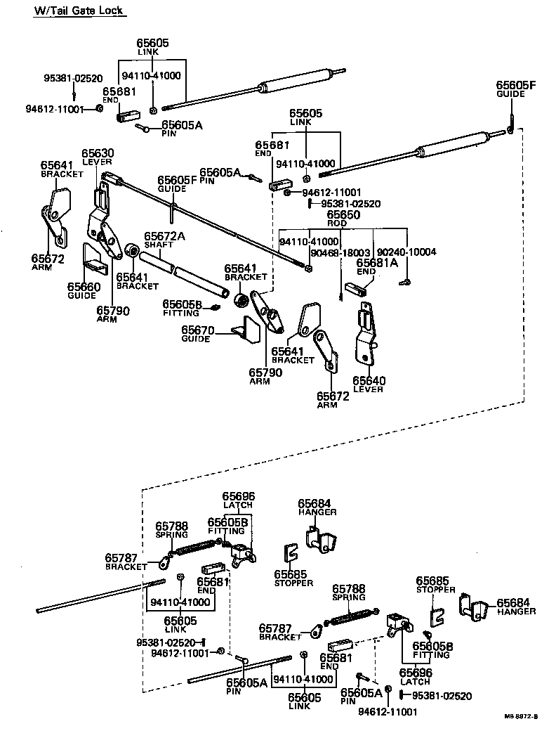  DYNA |  REAR BODY SIDE GATE LOCK TAIL GATE LOCK