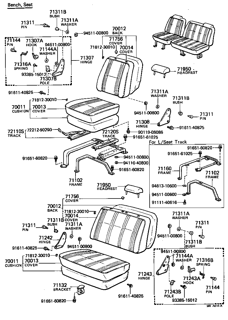  LAND CRUISER VAN |  SEAT SEAT TRACK