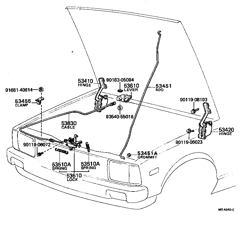  COROLLA |  HOOD LOCK HINGE