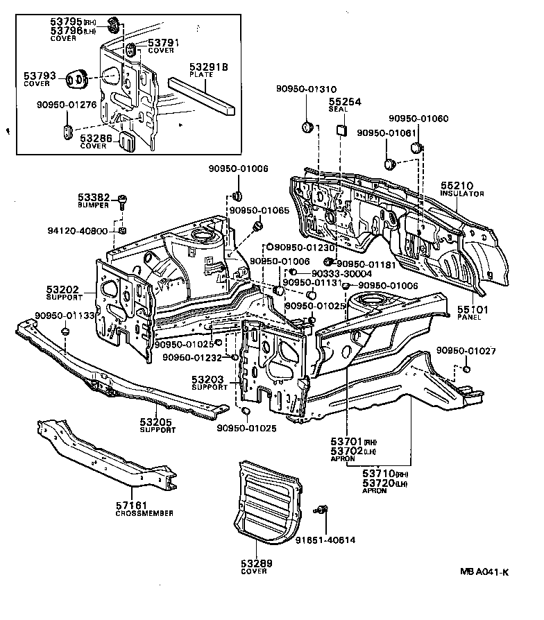  COROLLA |  FRONT FENDER APRON DASH PANEL