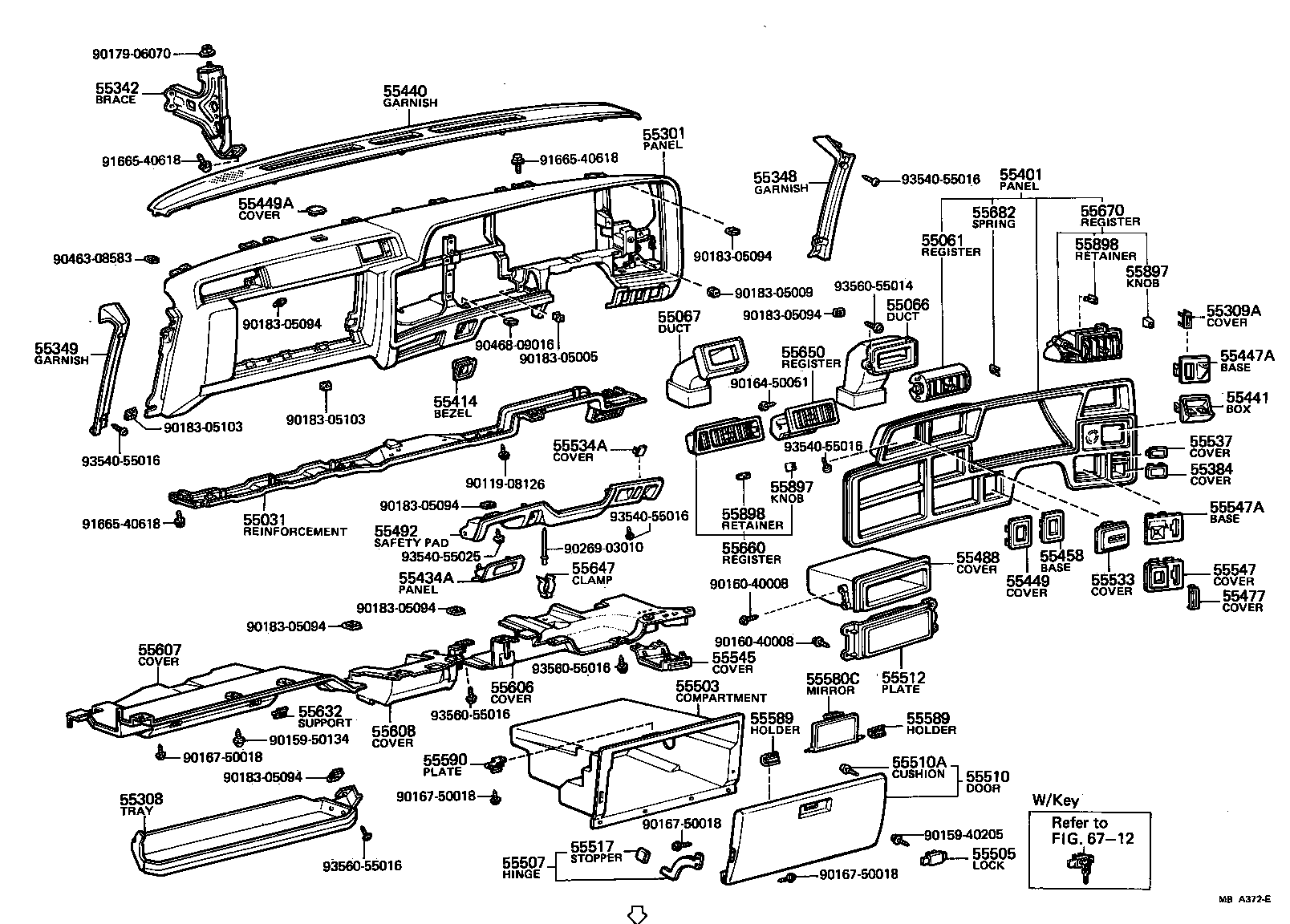  CROWN |  INSTRUMENT PANEL GLOVE COMPARTMENT