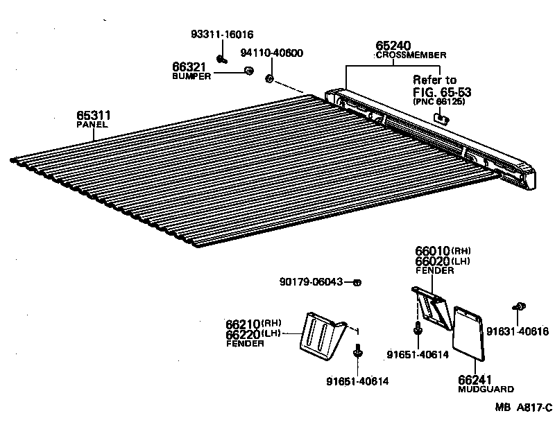  LITE TOWNACE TRUCK |  REAR BODY FLOOR FENDER