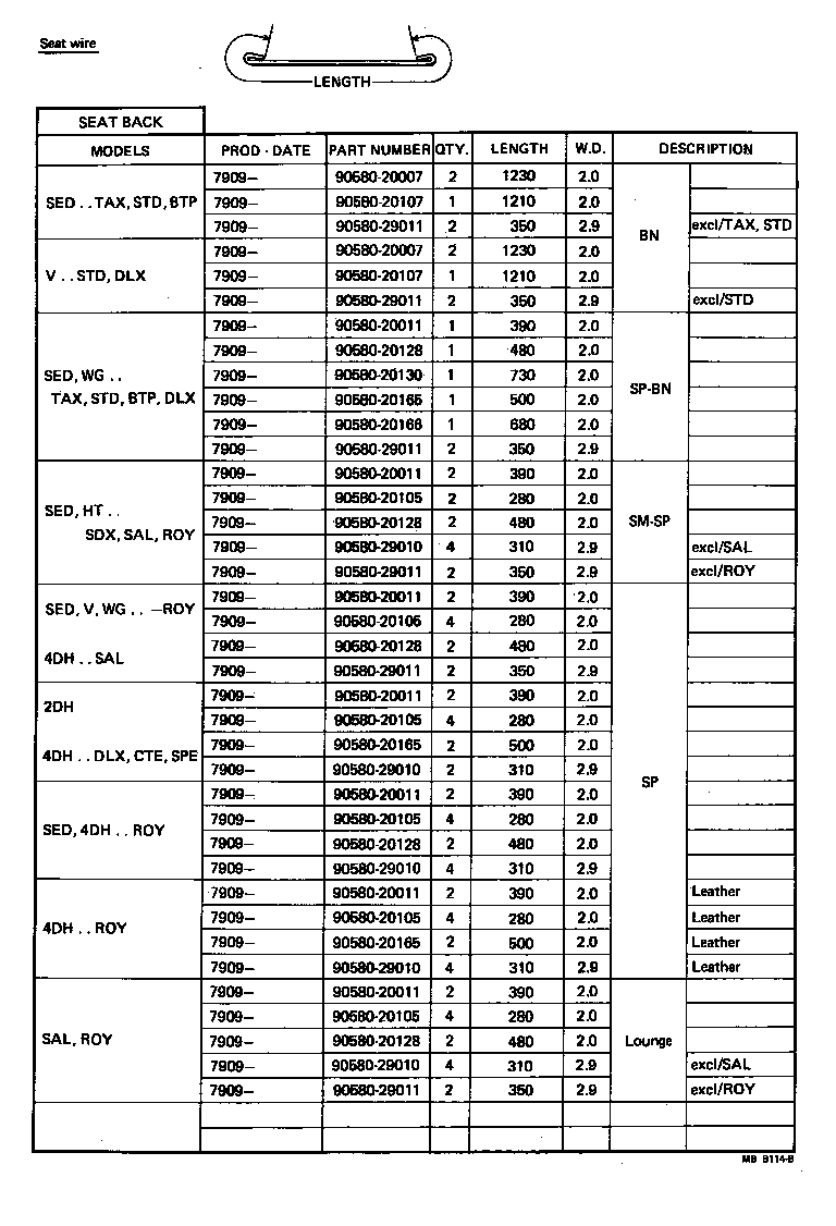  CROWN |  FRONT SEAT SEAT TRACK