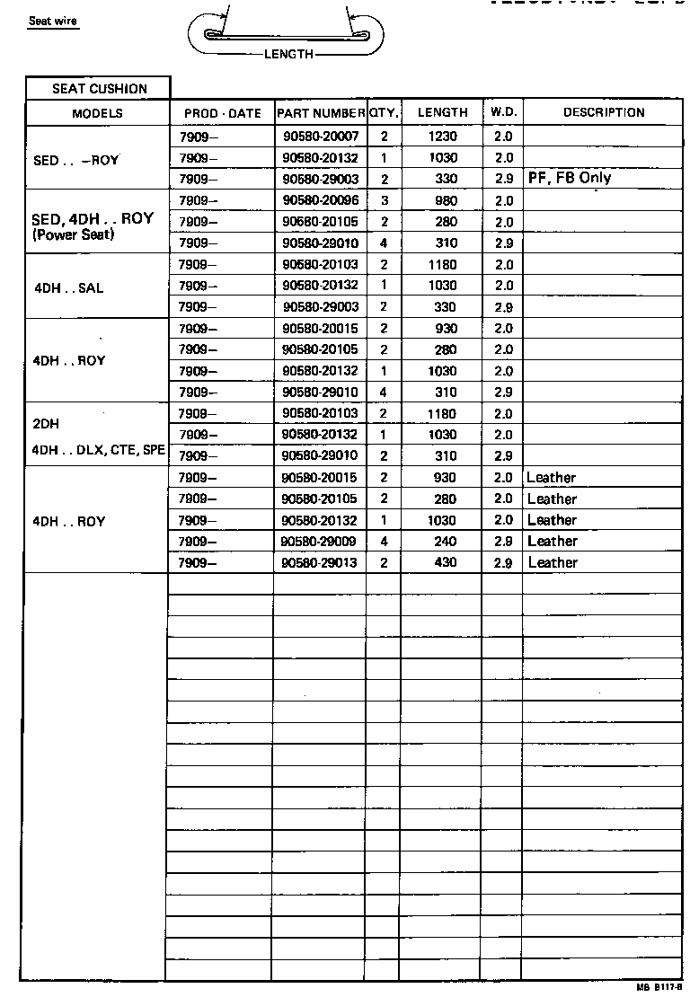  CROWN |  REAR SEAT SEAT TRACK