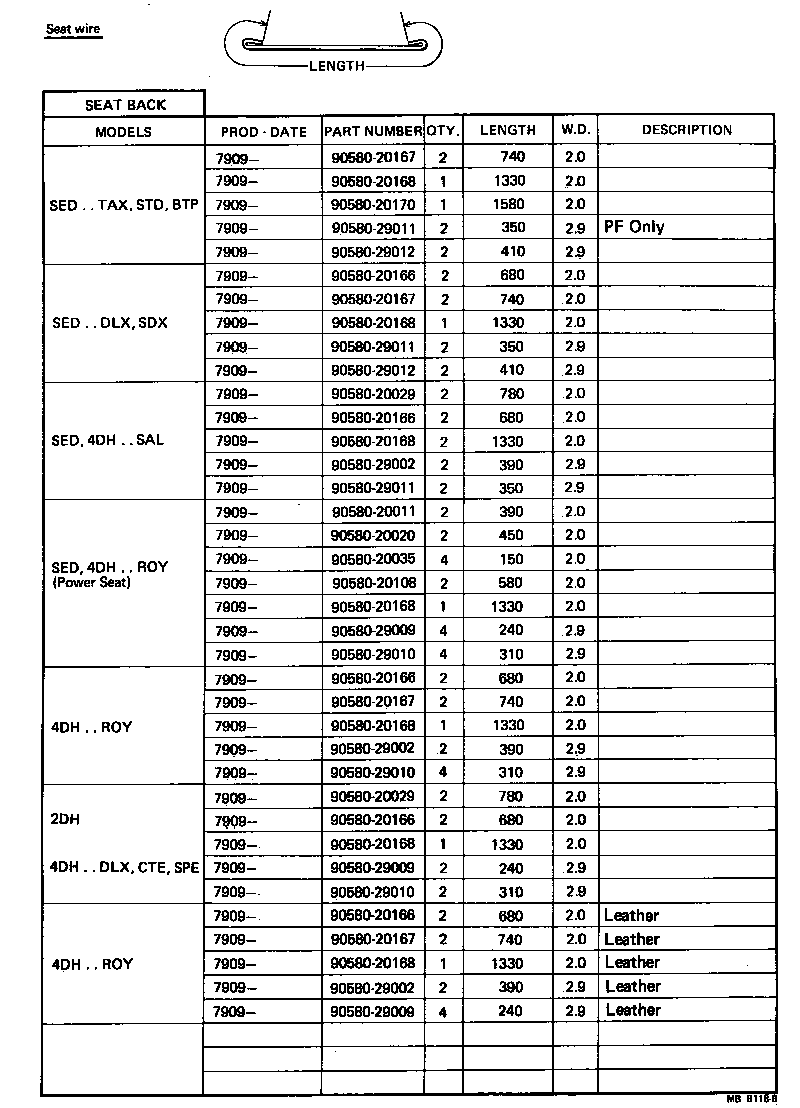  CROWN |  REAR SEAT SEAT TRACK