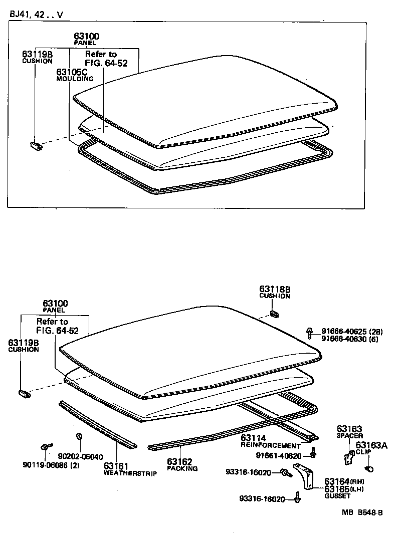  LAND CRUISER S T H T |  ROOF PANEL BACK PANEL