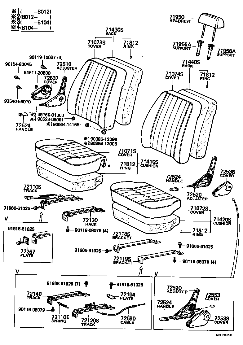  LAND CRUISER S T H T |  SEAT SEAT TRACK