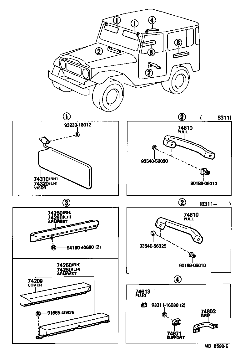  LAND CRUISER S T H T |  ARMREST VISOR