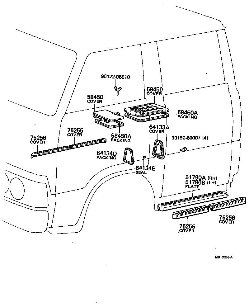  TOYOACE |  REAR FLOOR PANEL REAR FLOOR MEMBER