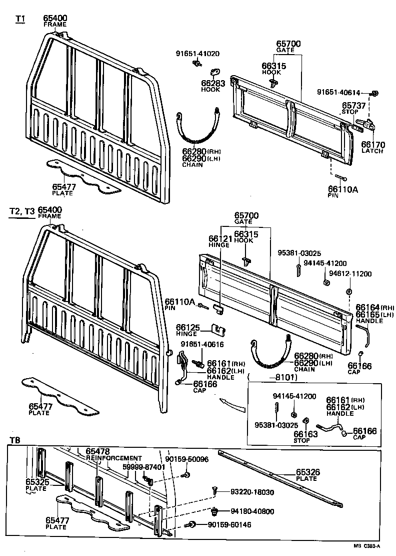  LITE TOWNACE TRUCK |  REAR BODY GUARD FRAME TAIL GATE