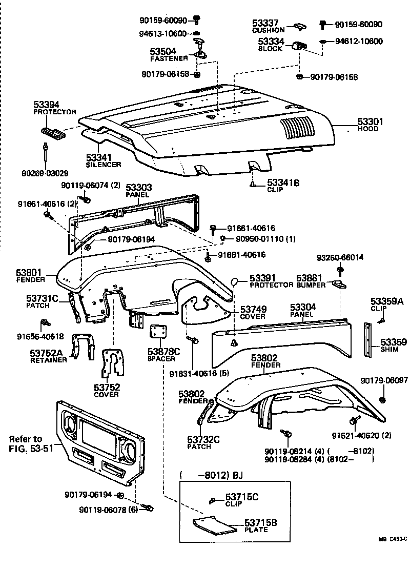  LAND CRUISER S T H T |  HOOD FRONT FENDER