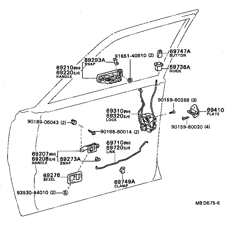  SPRINTER CARIB |  FRONT DOOR LOCK HANDLE