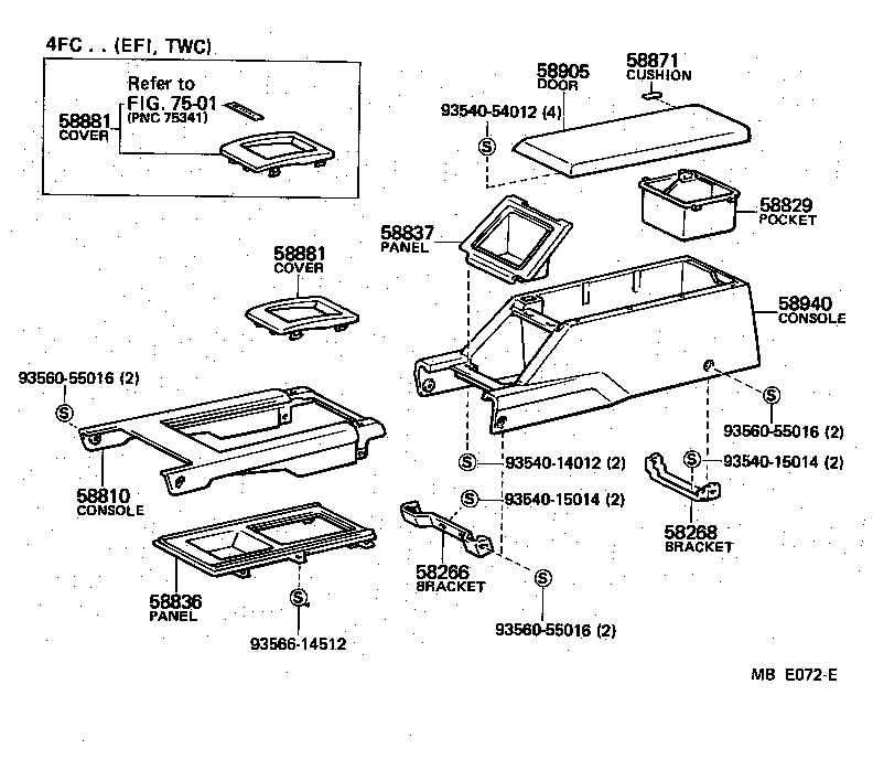  CRESTA |  CONSOLE BOX BRACKET