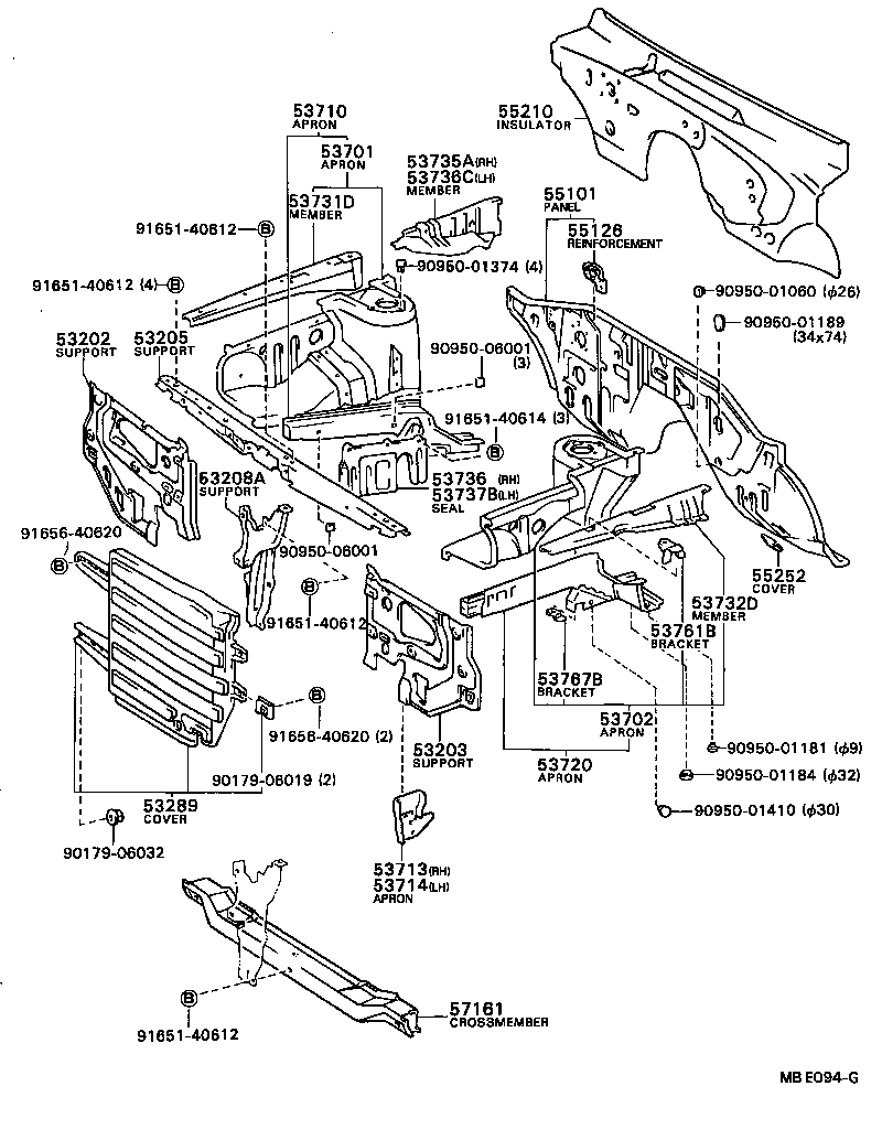  SPRINTER CARIB |  FRONT FENDER APRON DASH PANEL