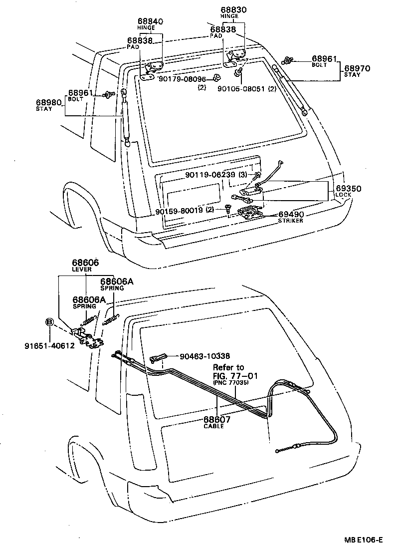  SPRINTER CARIB |  BACK DOOR LOCK HANDLE