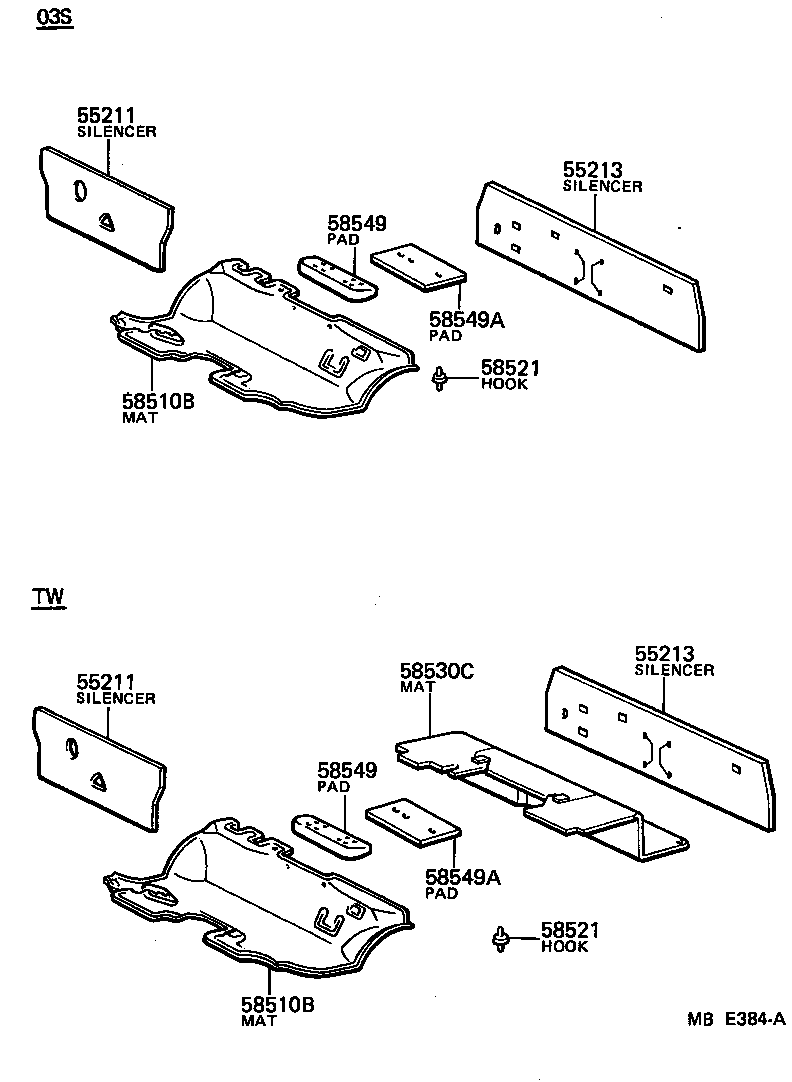  HIACE TRUCK |  FLOOR MAT SILENCER PAD