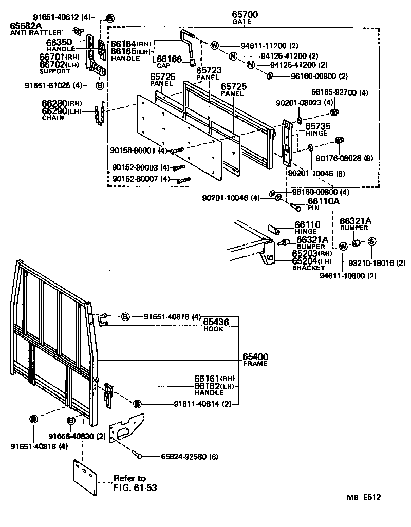  HIACE TRUCK |  REAR BODY GUARD FRAME TAIL GATE