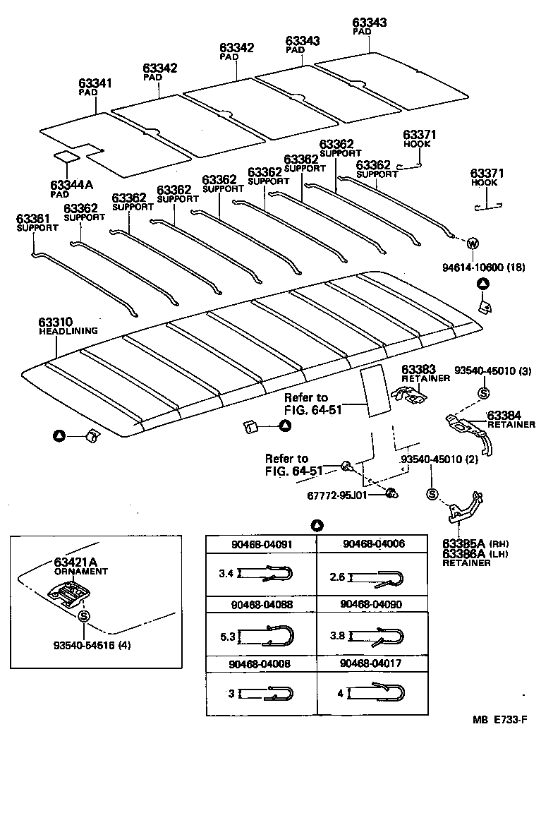  HIACE VAN WAGON |  ROOF HEADLINING SILENCER PAD