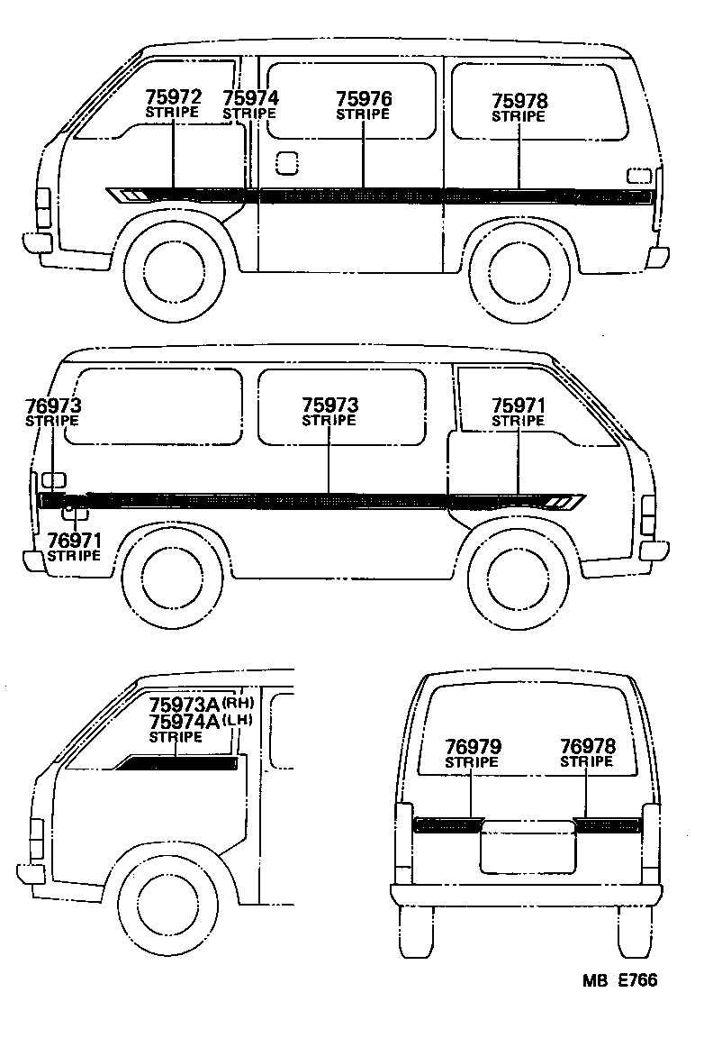  HIACE VAN WAGON |  BODY STRIPE