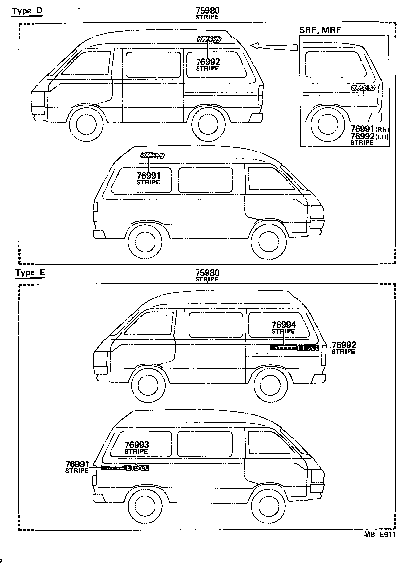  LITE TOWNACE TRUCK |  BODY STRIPE
