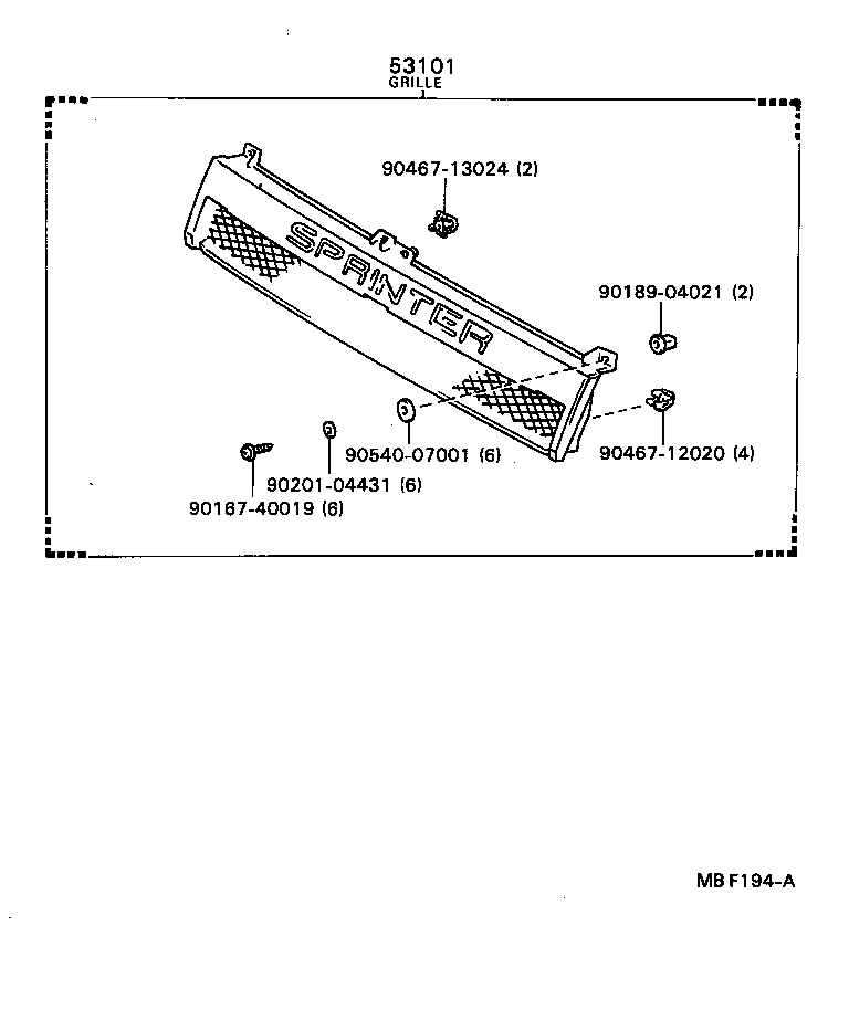  SPRINTER |  RADIATOR GRILLE
