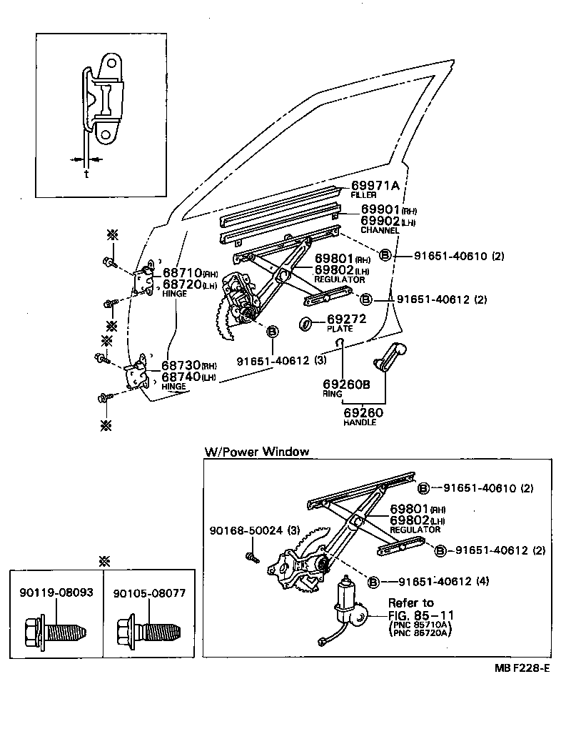  SPRINTER |  FRONT DOOR WINDOW REGULATOR HINGE