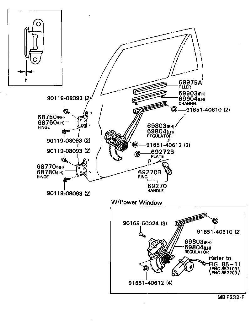  SPRINTER |  REAR DOOR WINDOW REGULATOR HINGE