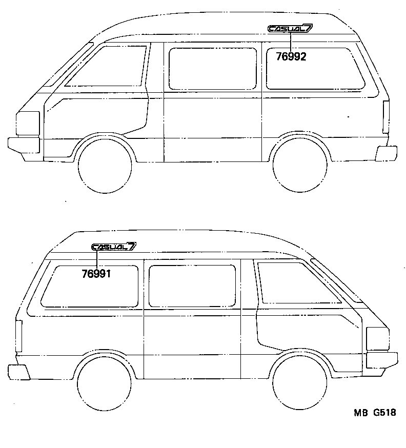 LITE TOWNACE TRUCK |  BODY STRIPE