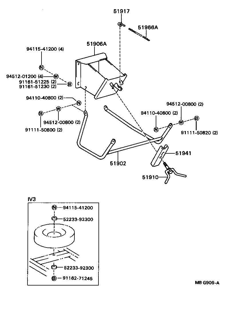  DYNA TOYOACE |  SPARE WHEEL CARRIER