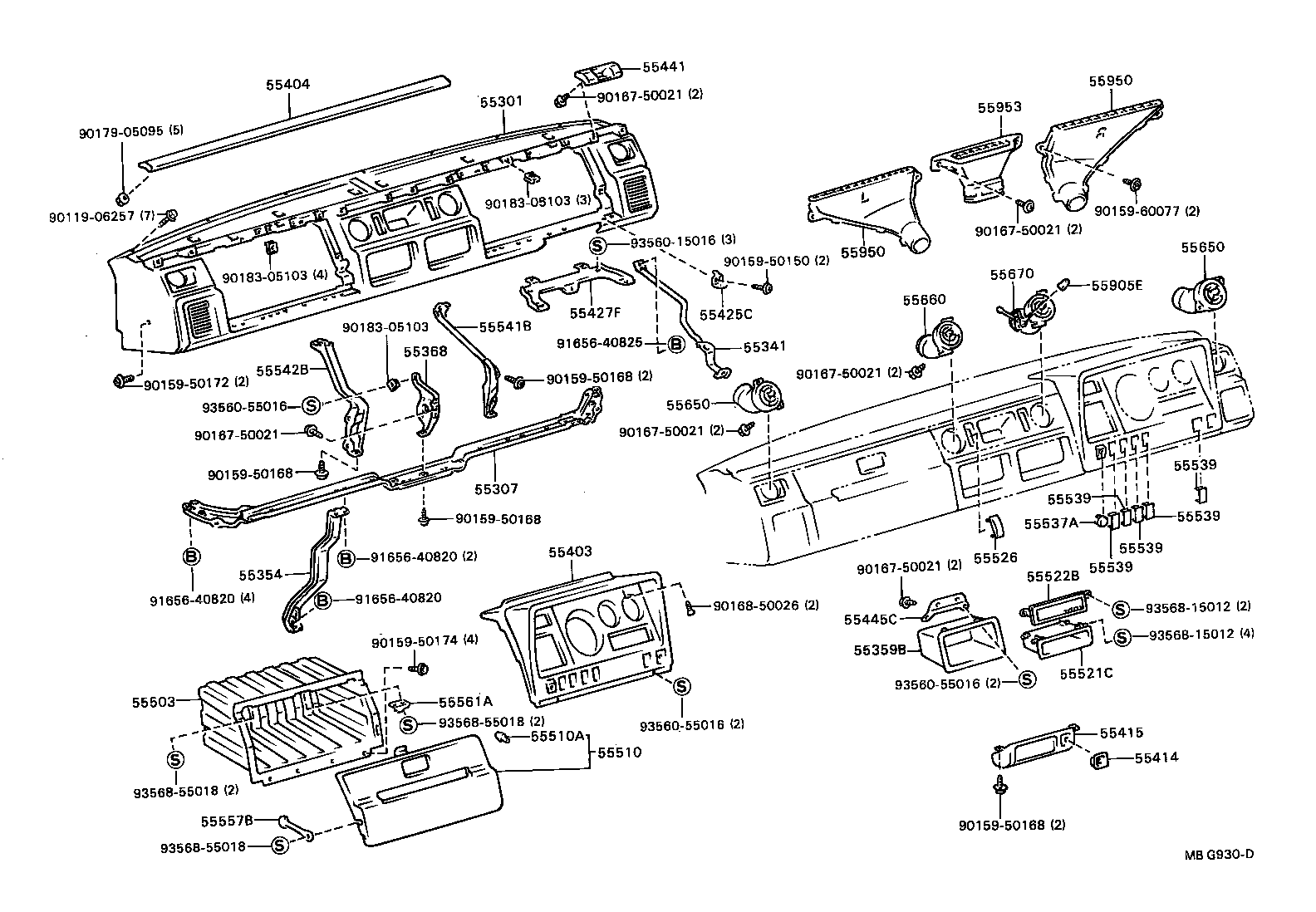  DYNA TOYOACE |  INSTRUMENT PANEL GLOVE COMPARTMENT
