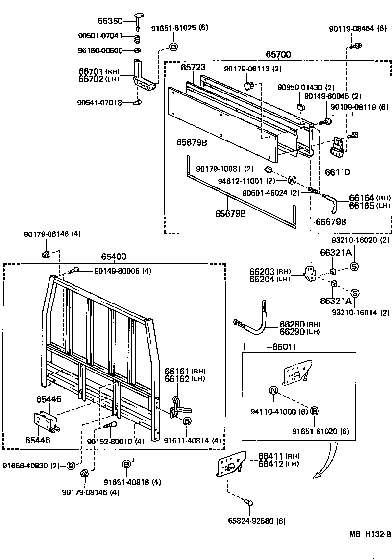  TOYOACE |  REAR BODY GUARD FRAME TAIL GATE