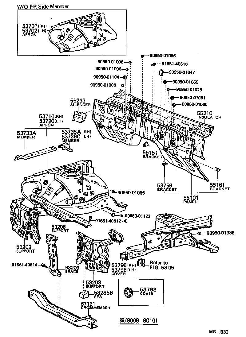  CRESTA |  FRONT FENDER APRON DASH PANEL