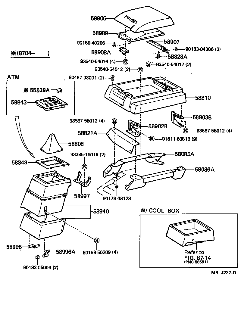  HIACE VAN WAGON |  CONSOLE BOX BRACKET