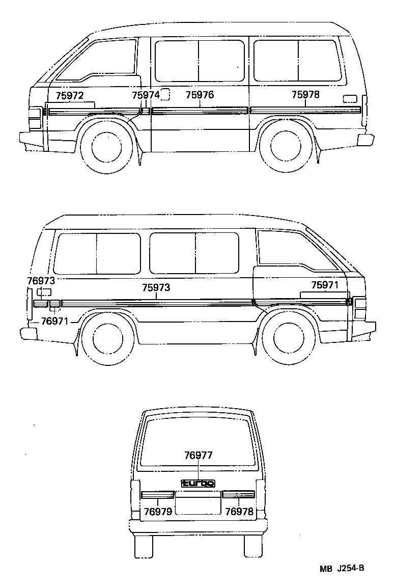  HIACE VAN WAGON |  BODY STRIPE