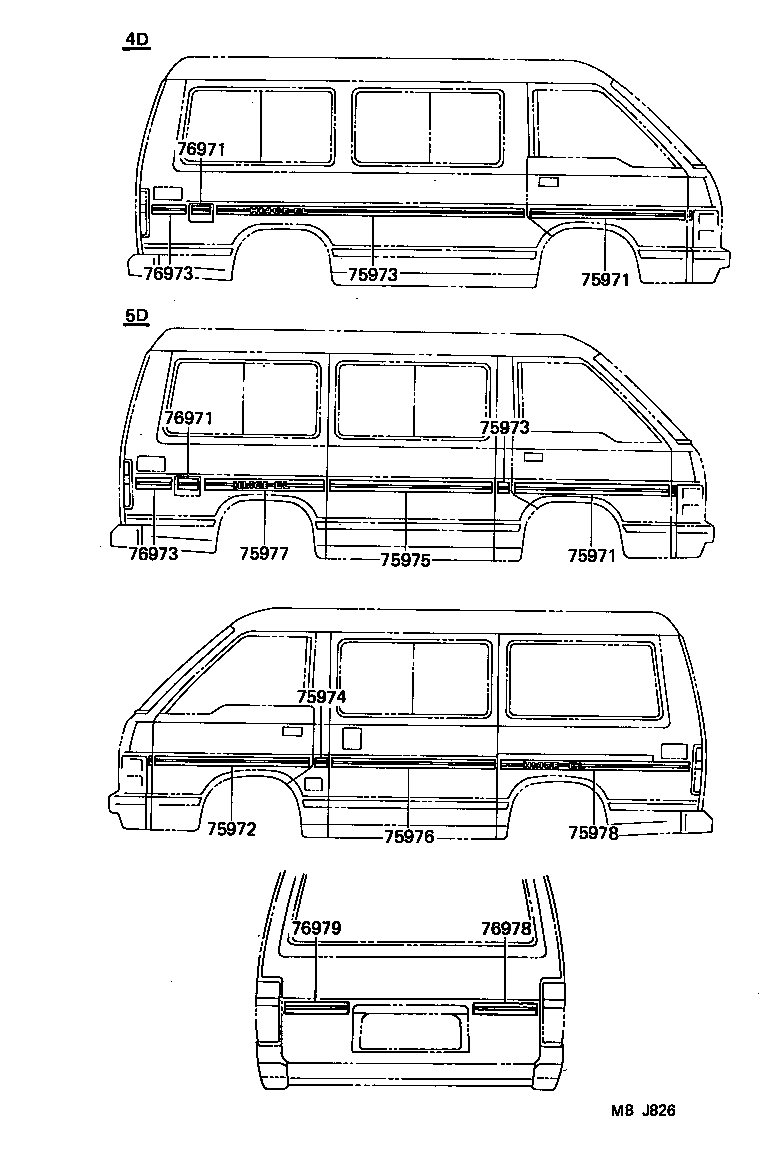  HIACE VAN WAGON |  BODY STRIPE