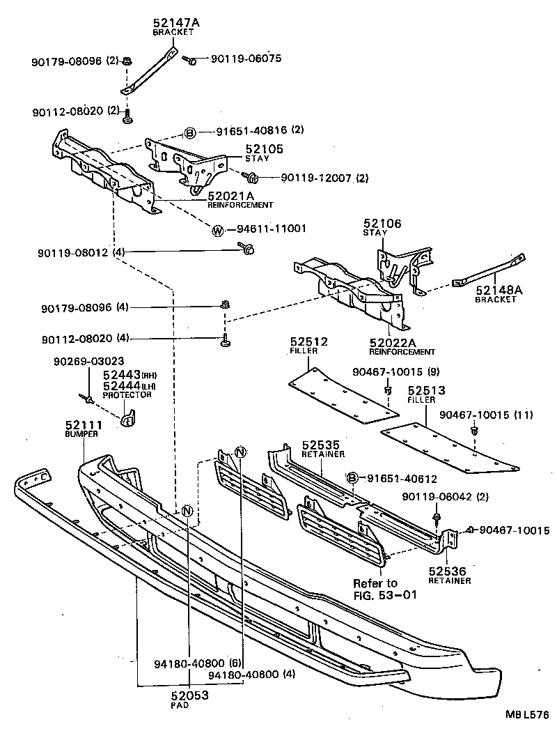  CENTURY |  FRONT BUMPER BUMPER STAY