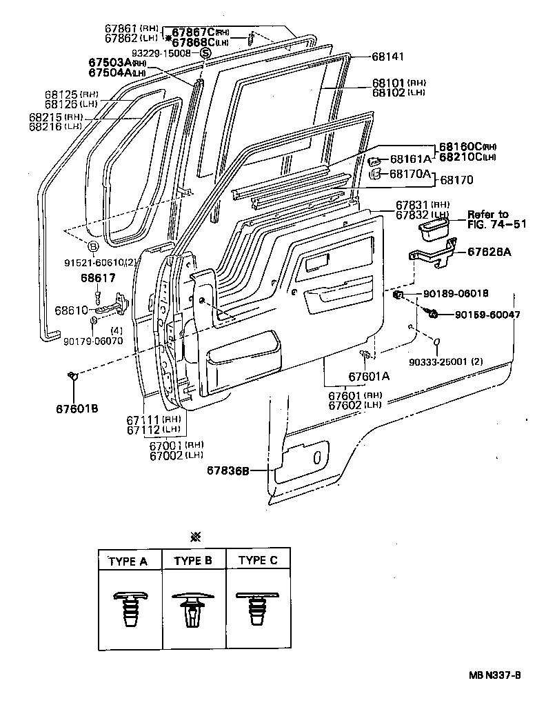  DYNA TOYOACE |  FRONT DOOR PANEL GLASS