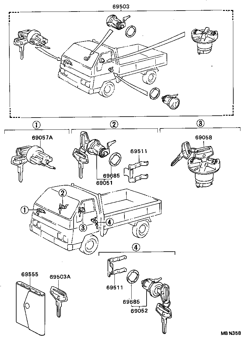  DYNA TOYOACE |  LOCK CYLINDER SET