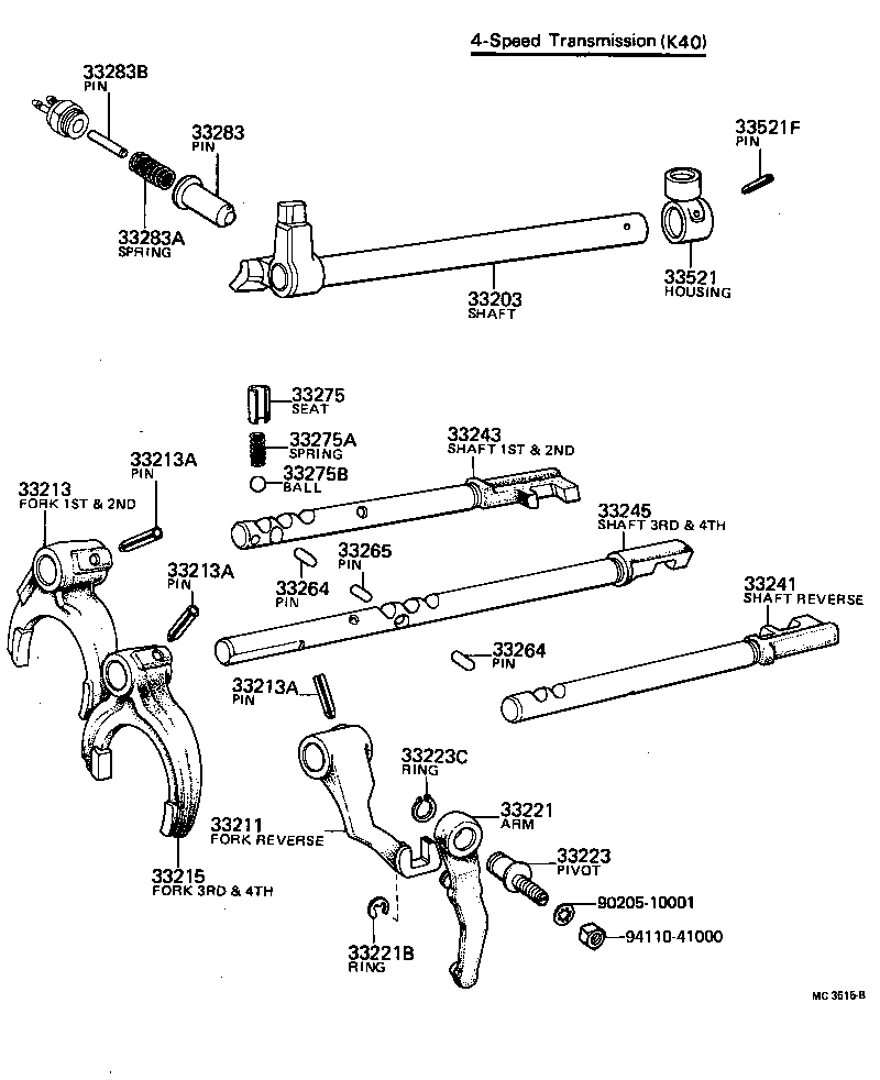  STARLET |  GEAR SHIFT FORK LEVER SHAFT MTM
