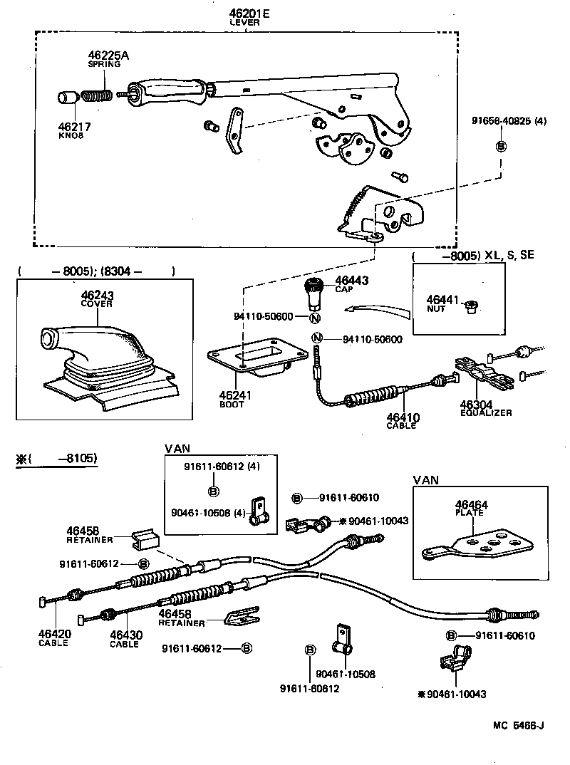  STARLET |  PARKING BRAKE CABLE