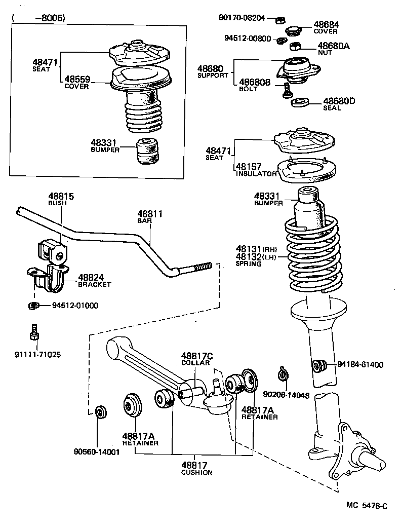  STARLET |  FRONT SPRING SHOCK ABSORBER