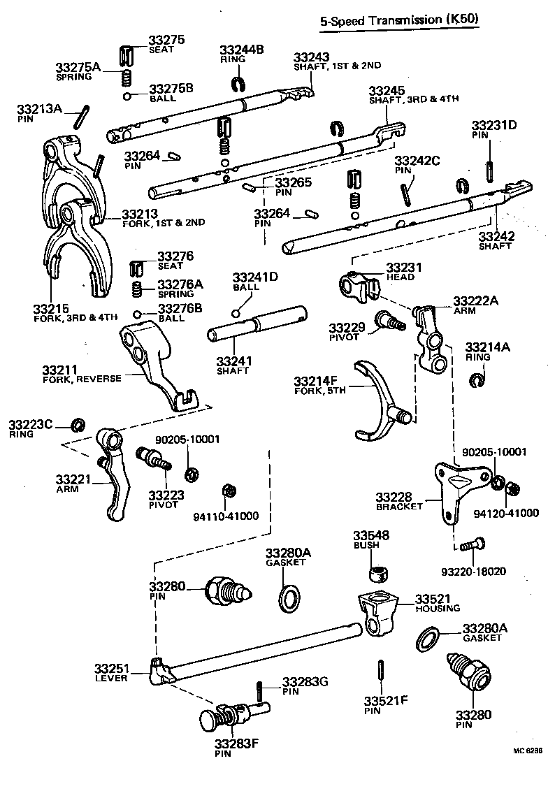  SPRINTER |  GEAR SHIFT FORK LEVER SHAFT MTM