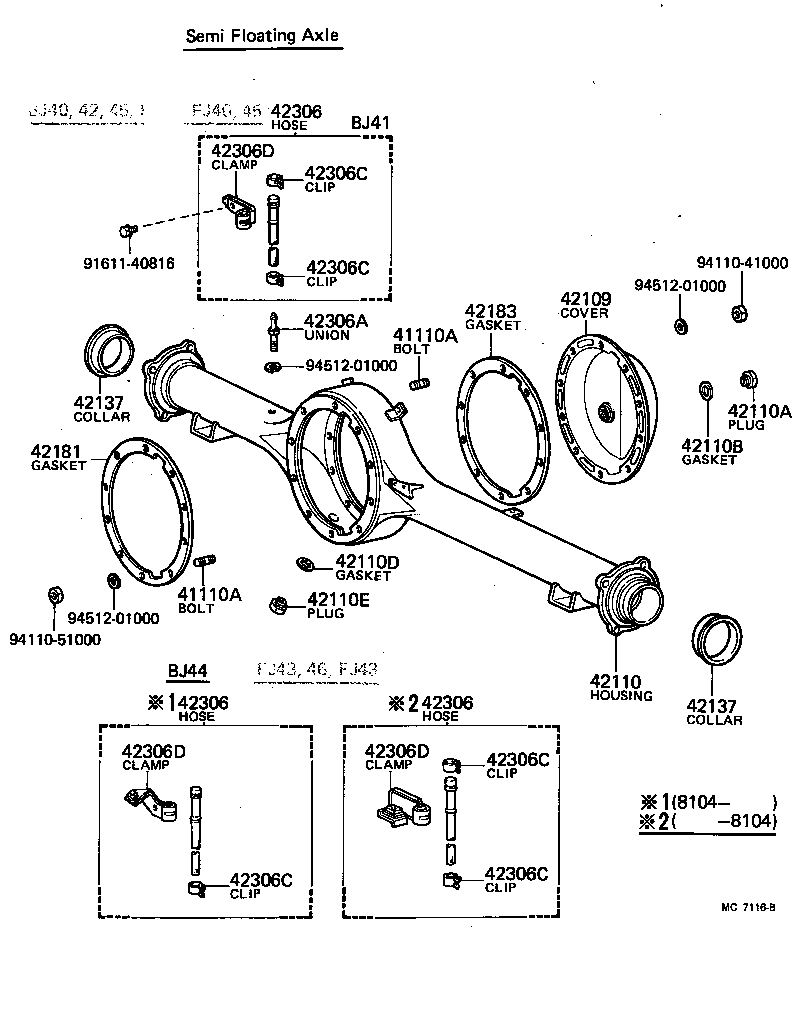  LAND CRUISER S T H T |  REAR AXLE HOUSING DIFFERENTIAL