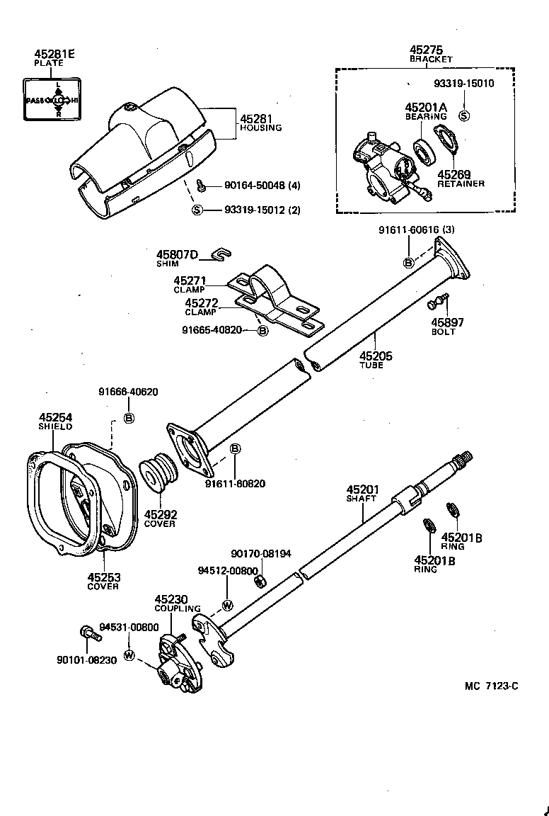  LAND CRUISER S T H T |  STEERING COLUMN SHAFT