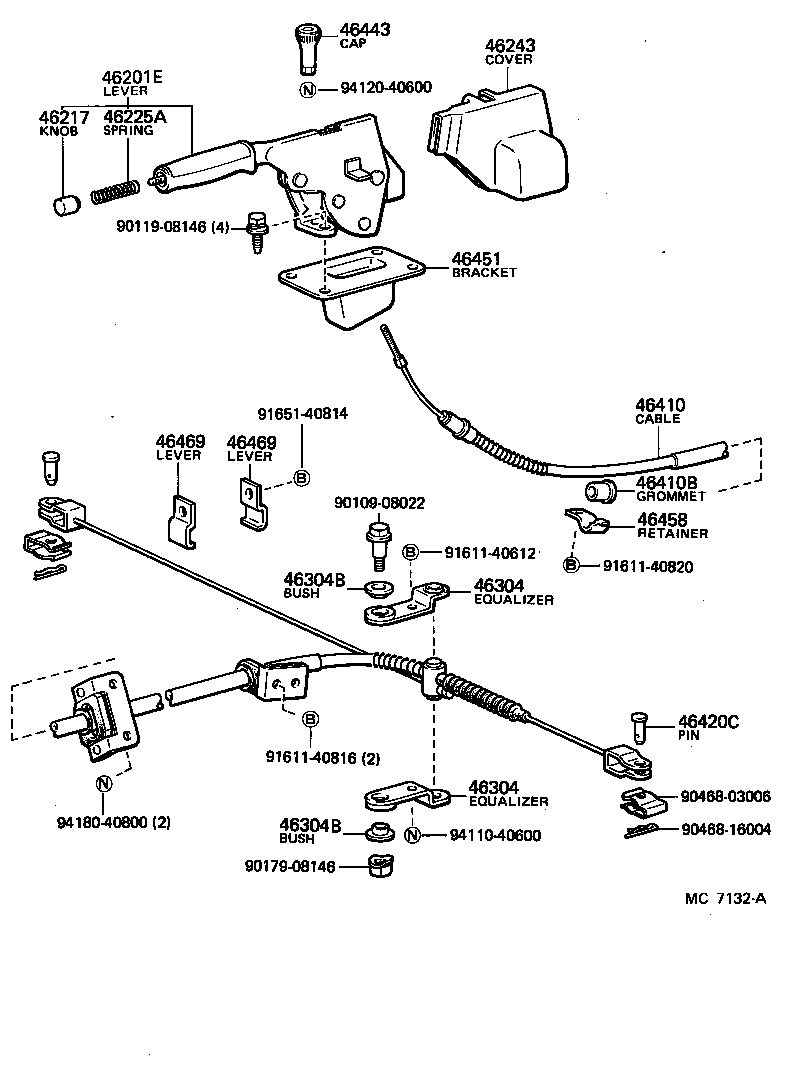  LAND CRUISER S T H T |  PARKING BRAKE CABLE