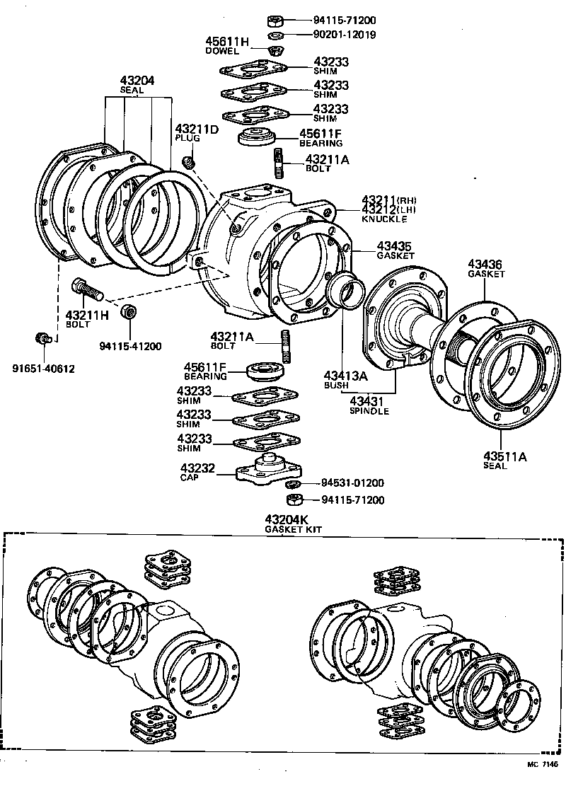  LAND CRUISER S T H T |  FRONT AXLE ARM STEERING KNUCKLE