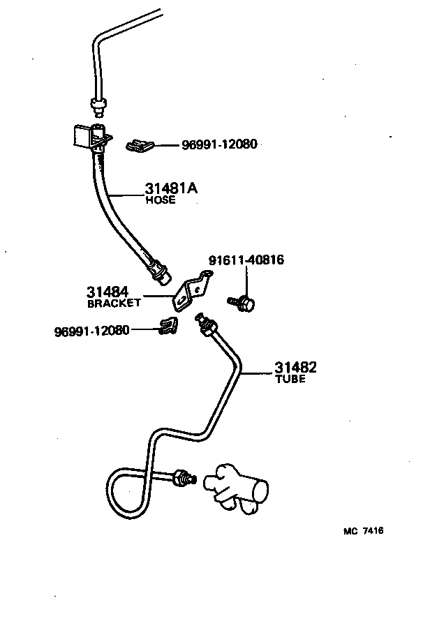  TOYOACE |  CLUTCH PEDAL FLEXIBLE HOSE